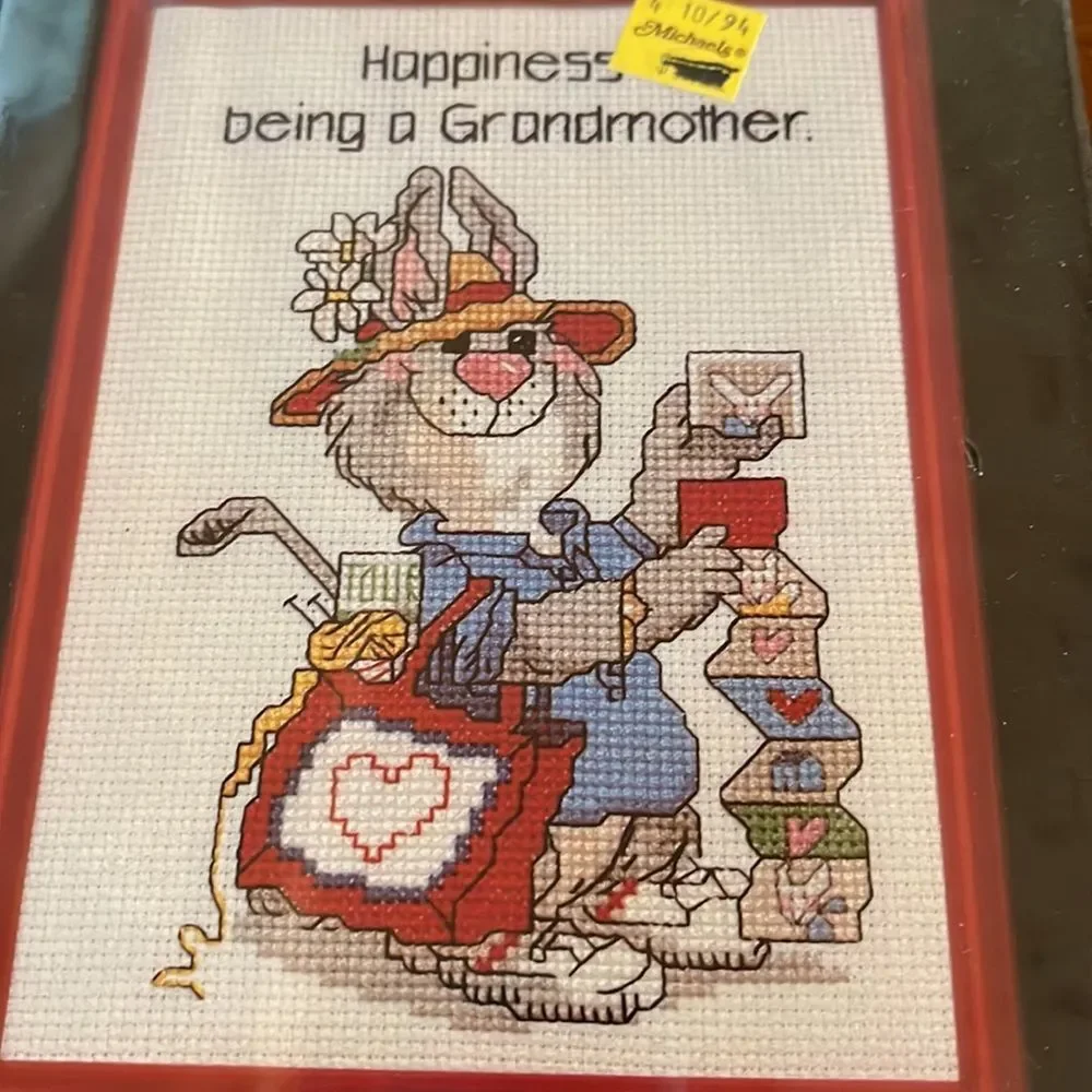 Janlynn Suzys Zoo Counted Cross Stitch Kit w/ Frame Being A Grandmother …